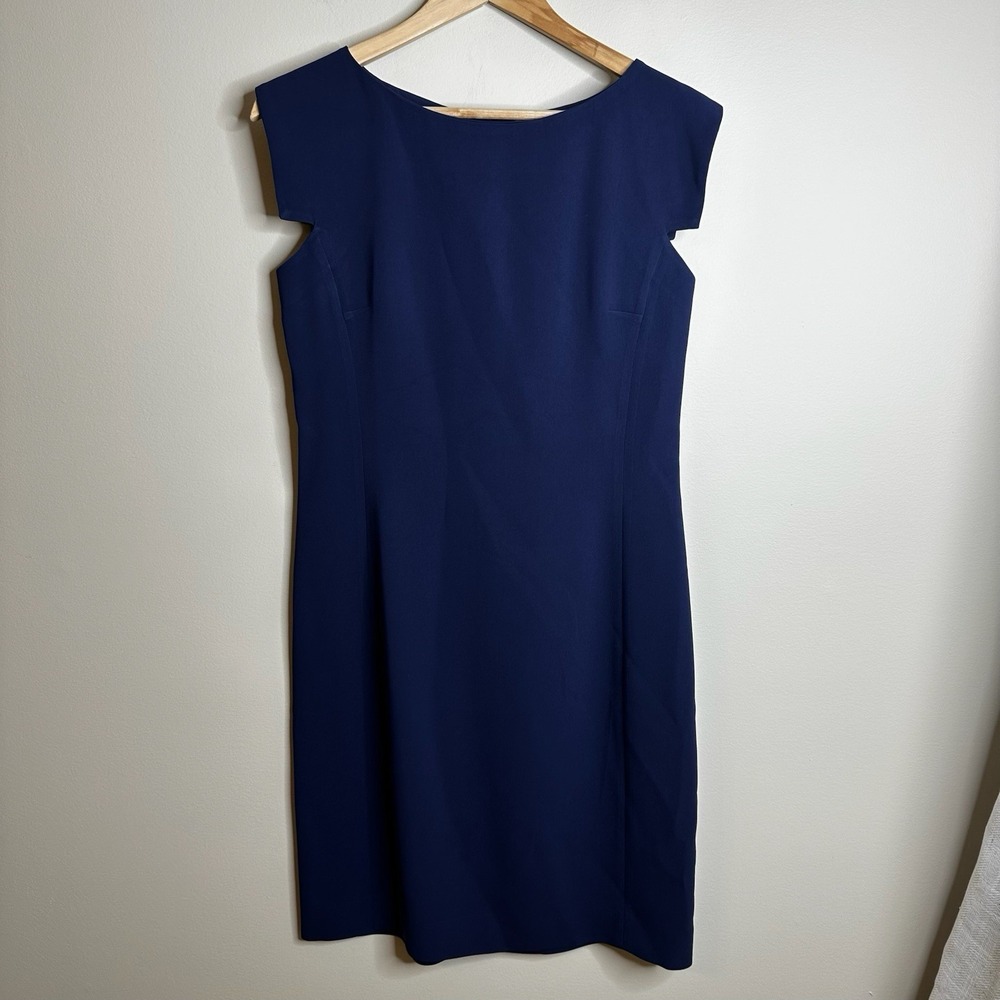 MM LaFleur The Sarah Dress Navy Blue Crepe Size 4 Career Designer Office Event